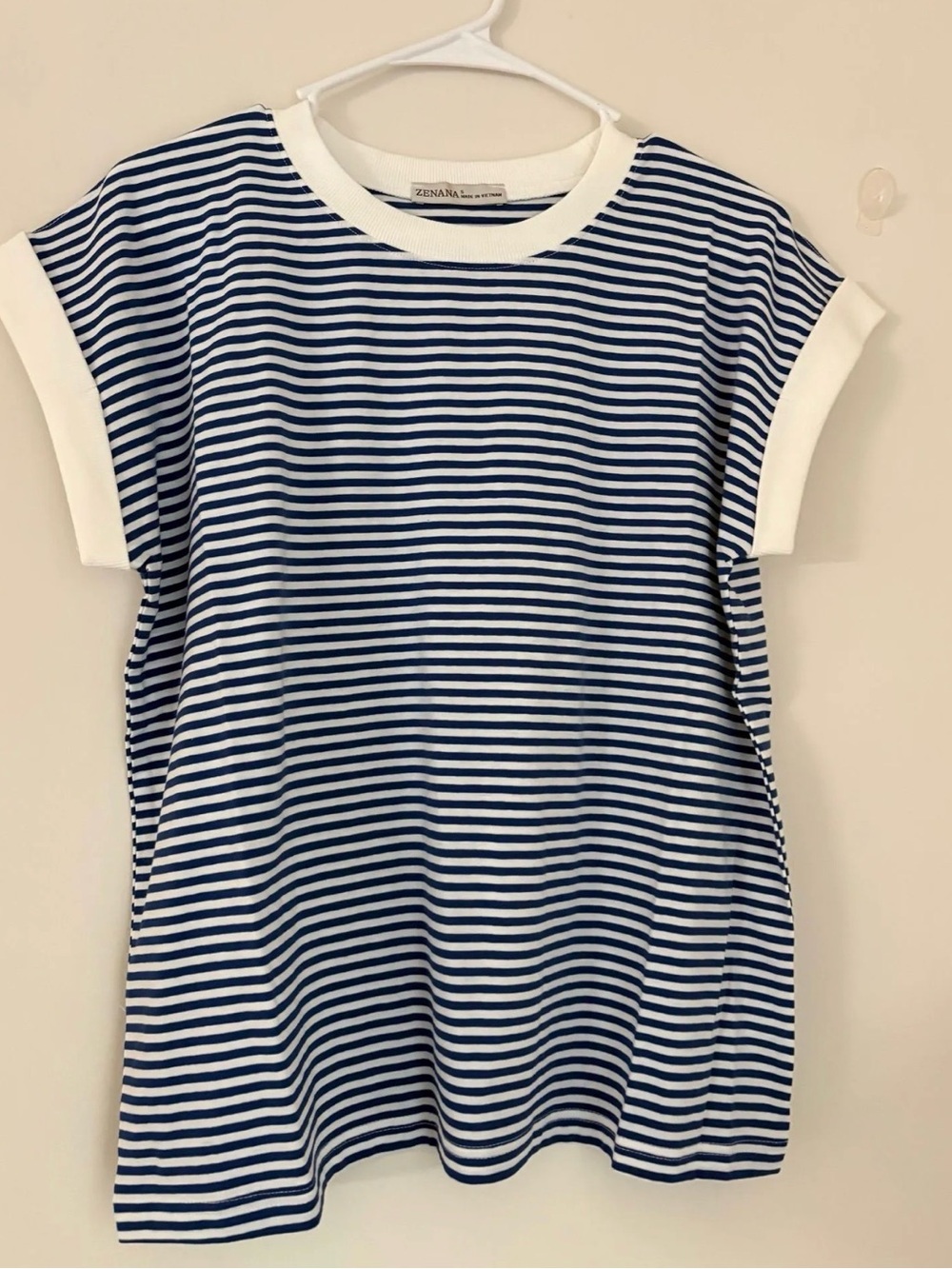 Zenana Striped Navy & White Tee